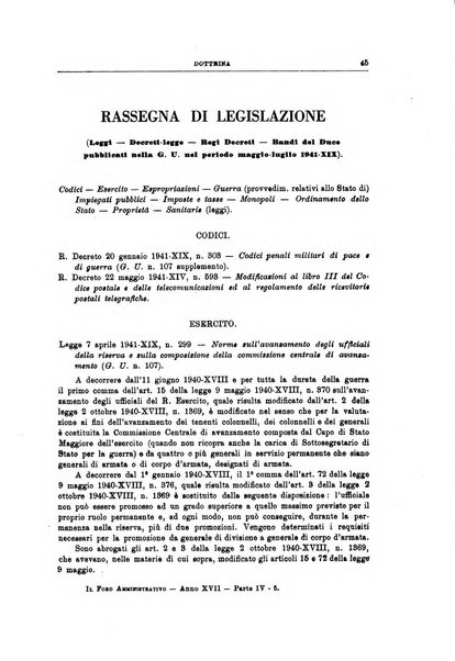 Il foro amministrativo raccolta di giurisprudenza amministrativa e finanziaria