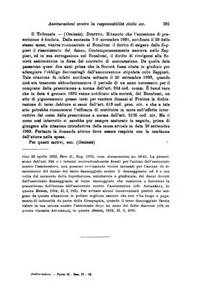 Assicurazioni rivista di diritto, economia e finanza delle assicurazioni private