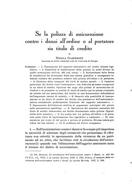 Assicurazioni rivista di diritto, economia e finanza delle assicurazioni private