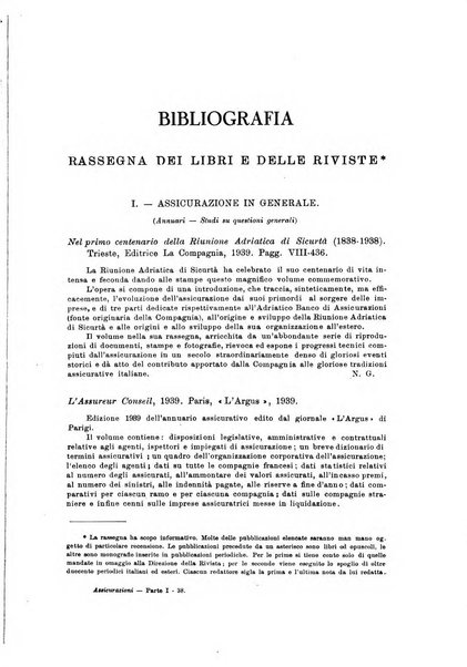 Assicurazioni rivista di diritto, economia e finanza delle assicurazioni private