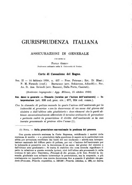 Assicurazioni rivista di diritto, economia e finanza delle assicurazioni private