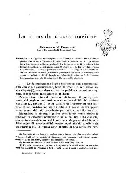 Assicurazioni rivista di diritto, economia e finanza delle assicurazioni private