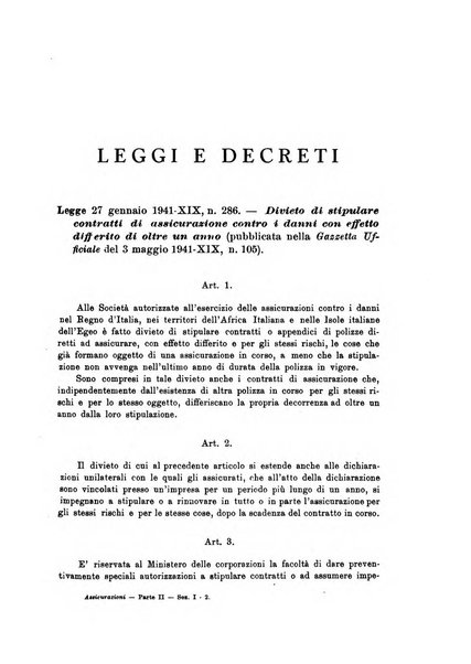 Assicurazioni rivista di diritto, economia e finanza delle assicurazioni private