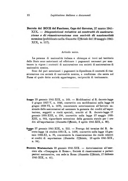 Assicurazioni rivista di diritto, economia e finanza delle assicurazioni private