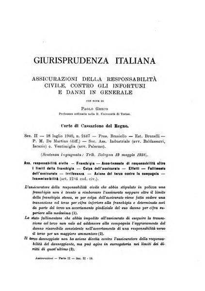 Assicurazioni rivista di diritto, economia e finanza delle assicurazioni private