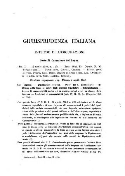 Assicurazioni rivista di diritto, economia e finanza delle assicurazioni private