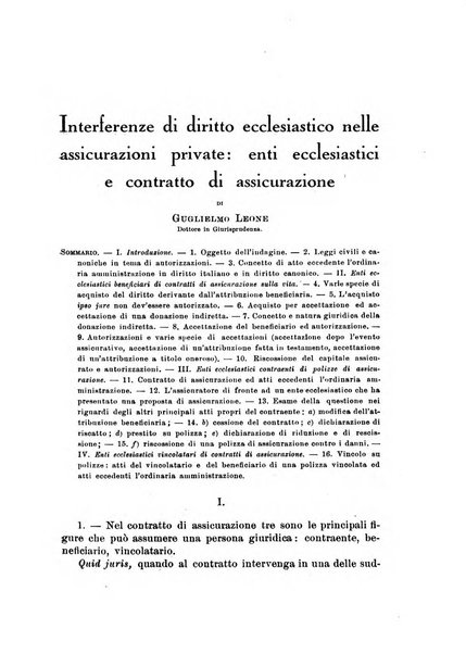 Assicurazioni rivista di diritto, economia e finanza delle assicurazioni private