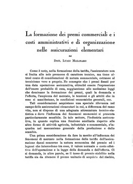 Assicurazioni rivista di diritto, economia e finanza delle assicurazioni private