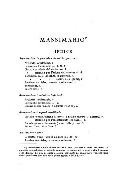 Assicurazioni rivista di diritto, economia e finanza delle assicurazioni private