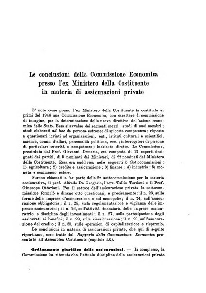 Assicurazioni rivista di diritto, economia e finanza delle assicurazioni private