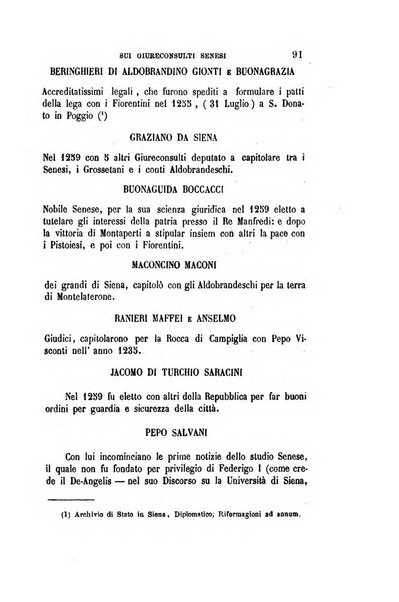 Studi senesi nel Circolo giuridico della R. Universita