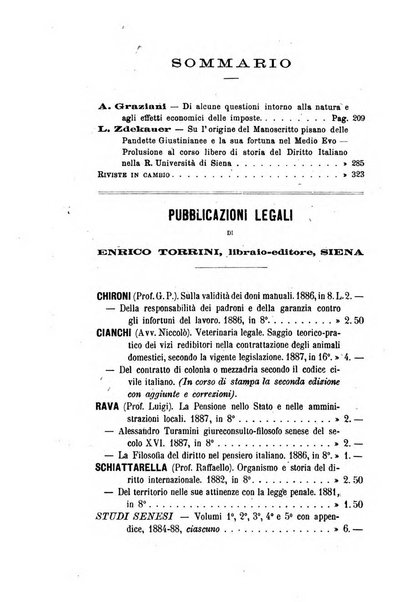 Studi senesi nel Circolo giuridico della R. Universita