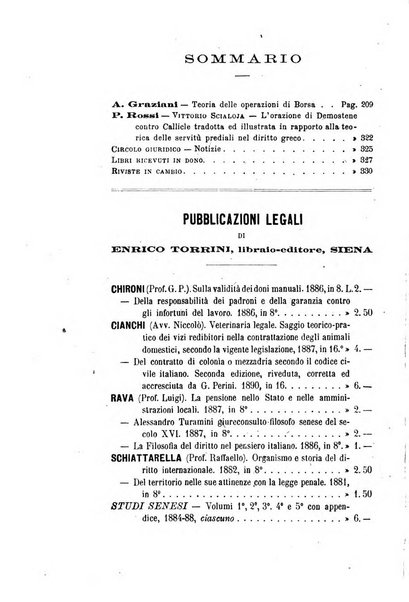 Studi senesi nel Circolo giuridico della R. Universita