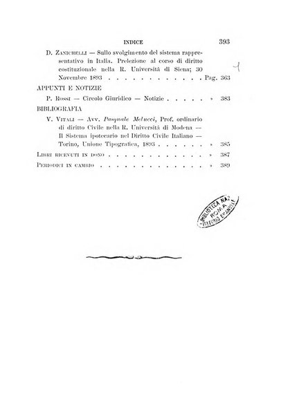 Studi senesi nel Circolo giuridico della R. Universita