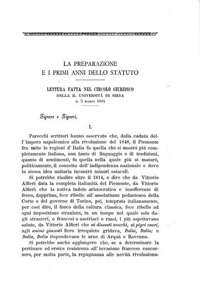 Studi senesi nel Circolo giuridico della R. Universita