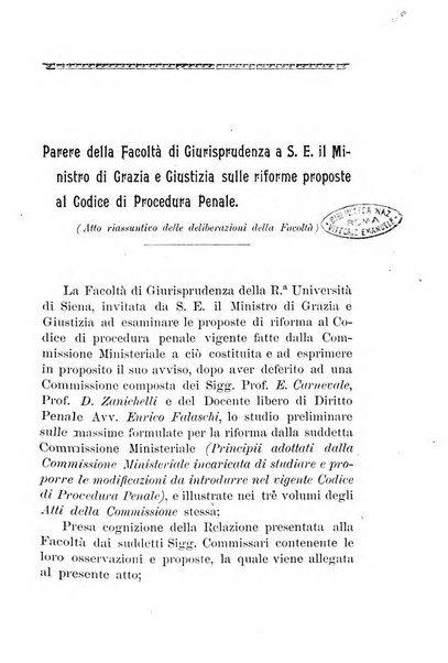 Studi senesi nel Circolo giuridico della R. Universita