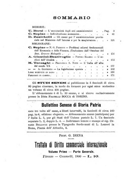 Studi senesi nel Circolo giuridico della R. Universita