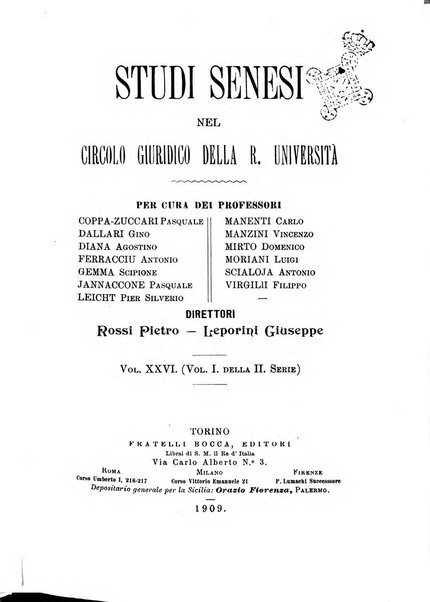 Studi senesi nel Circolo giuridico della R. Universita