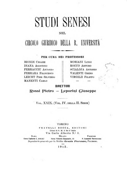 Studi senesi nel Circolo giuridico della R. Universita