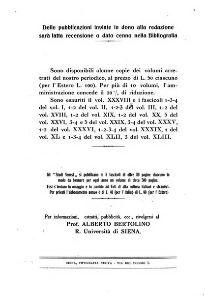 Studi senesi nel Circolo giuridico della R. Universita