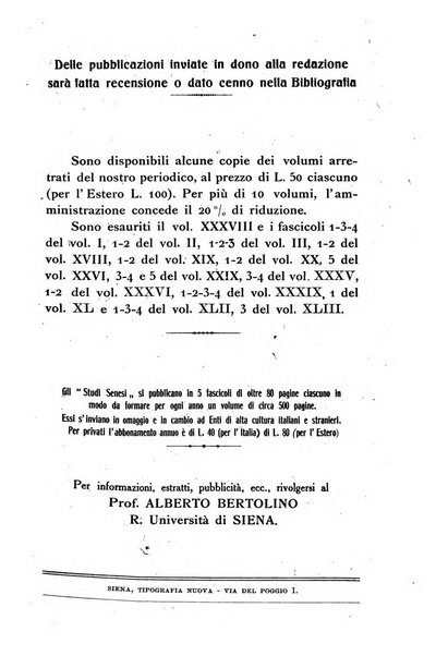 Studi senesi nel Circolo giuridico della R. Universita