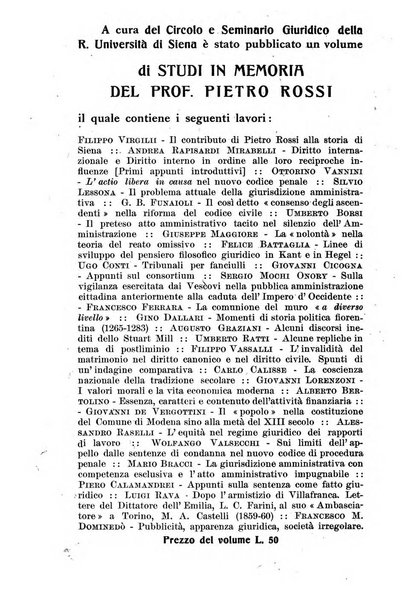 Studi senesi nel Circolo giuridico della R. Universita