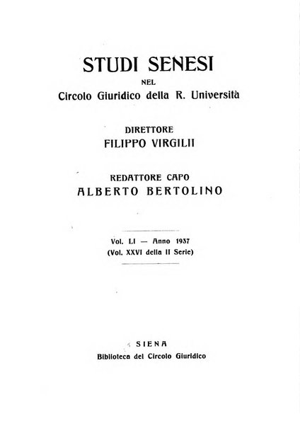 Studi senesi nel Circolo giuridico della R. Universita