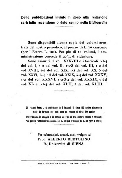 Studi senesi nel Circolo giuridico della R. Universita