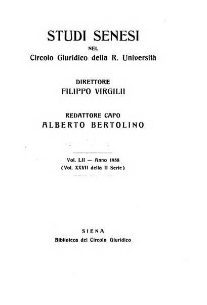 Studi senesi nel Circolo giuridico della R. Universita