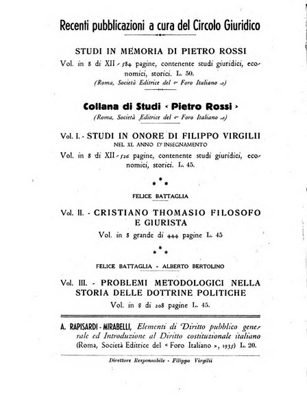 Studi senesi nel Circolo giuridico della R. Universita