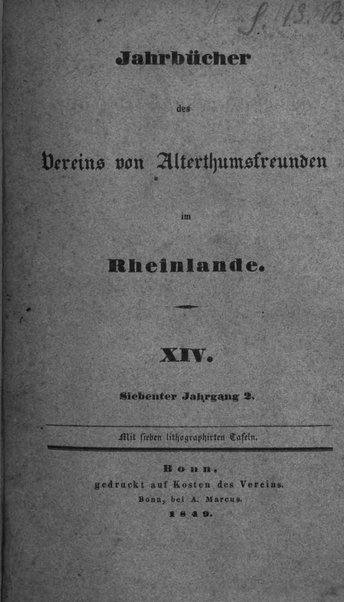 Jahrbucher des Vereins von Altertumsfreunden im Rheinlande