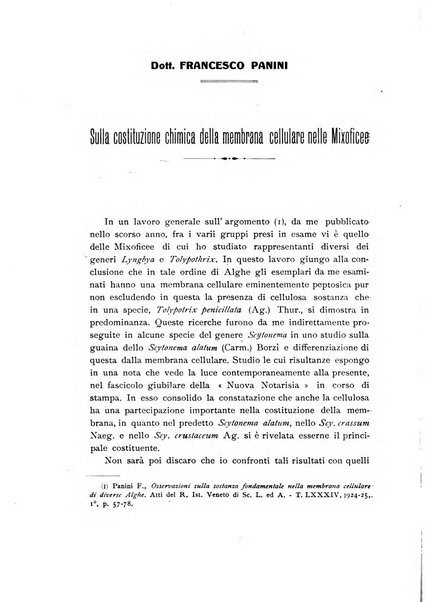 Archivio botanico per la sistematica, fitogeografia e genetica (storica e sperimentale) e Bollettino dell'Istituto botanico della R. Università di Modena