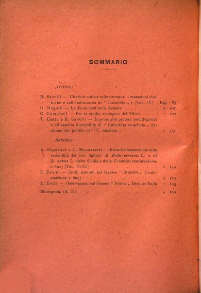 Archivio botanico per la sistematica, fitogeografia e genetica (storica e sperimentale) e Bollettino dell'Istituto botanico della R. Università di Modena