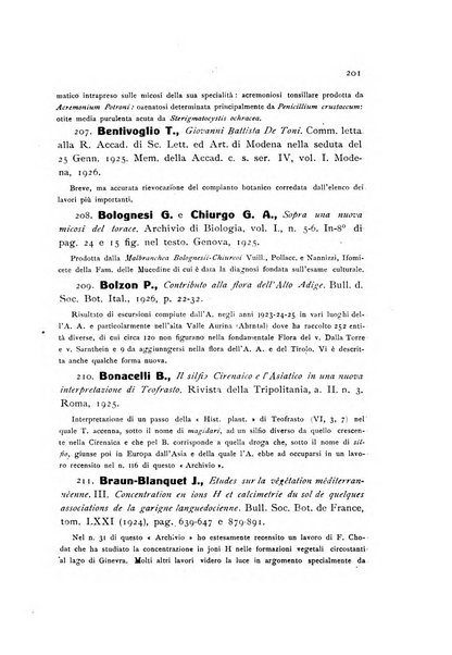 Archivio botanico per la sistematica, fitogeografia e genetica (storica e sperimentale) e Bollettino dell'Istituto botanico della R. Università di Modena