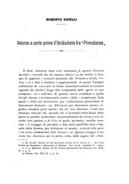 Archivio botanico per la sistematica, fitogeografia e genetica (storica e sperimentale) e Bollettino dell'Istituto botanico della R. Università di Modena