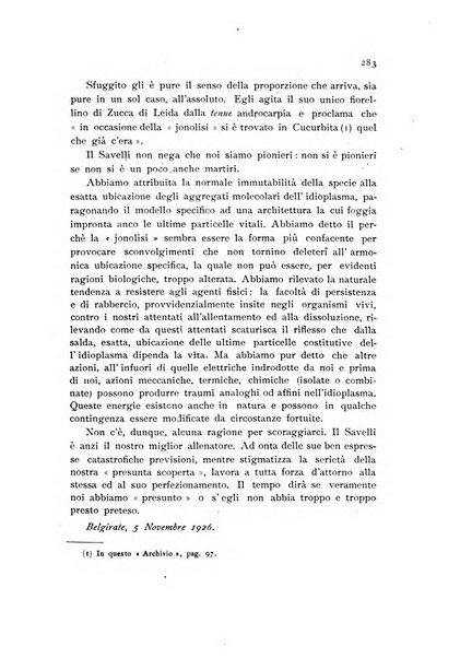 Archivio botanico per la sistematica, fitogeografia e genetica (storica e sperimentale) e Bollettino dell'Istituto botanico della R. Università di Modena