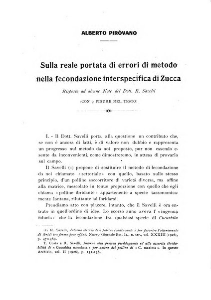 Archivio botanico per la sistematica, fitogeografia e genetica (storica e sperimentale) e Bollettino dell'Istituto botanico della R. Università di Modena