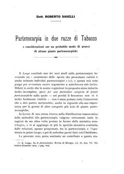 Archivio botanico per la sistematica, fitogeografia e genetica (storica e sperimentale) e Bollettino dell'Istituto botanico della R. Università di Modena