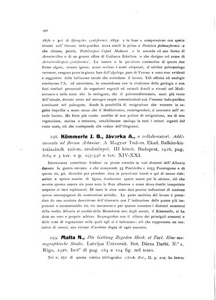 Archivio botanico per la sistematica, fitogeografia e genetica (storica e sperimentale) e Bollettino dell'Istituto botanico della R. Università di Modena