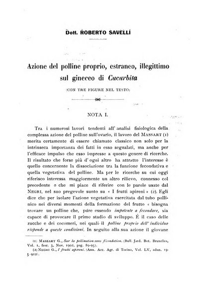 Archivio botanico per la sistematica, fitogeografia e genetica (storica e sperimentale) e Bollettino dell'Istituto botanico della R. Università di Modena