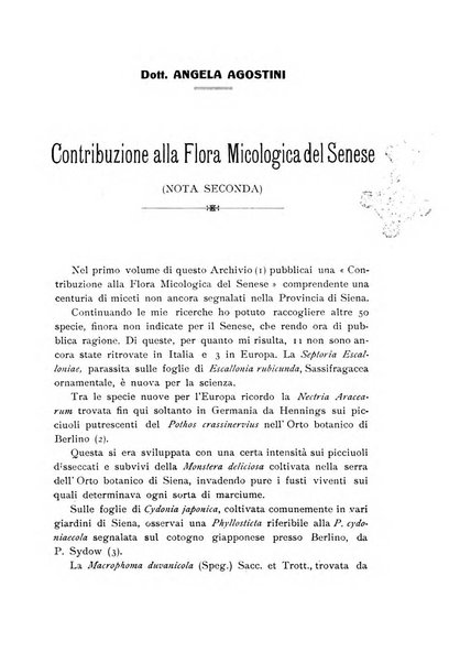 Archivio botanico per la sistematica, fitogeografia e genetica (storica e sperimentale) e Bollettino dell'Istituto botanico della R. Università di Modena