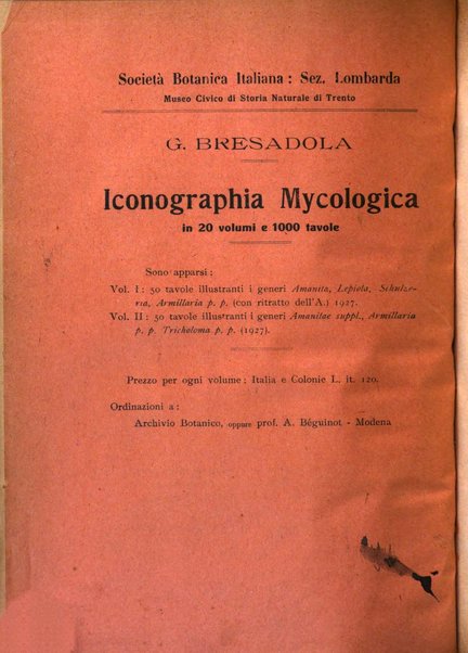 Archivio botanico per la sistematica, fitogeografia e genetica (storica e sperimentale) e Bollettino dell'Istituto botanico della R. Università di Modena