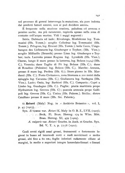 Archivio botanico per la sistematica, fitogeografia e genetica (storica e sperimentale) e Bollettino dell'Istituto botanico della R. Università di Modena