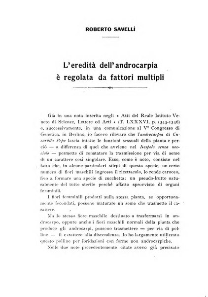 Archivio botanico per la sistematica, fitogeografia e genetica (storica e sperimentale) e Bollettino dell'Istituto botanico della R. Università di Modena