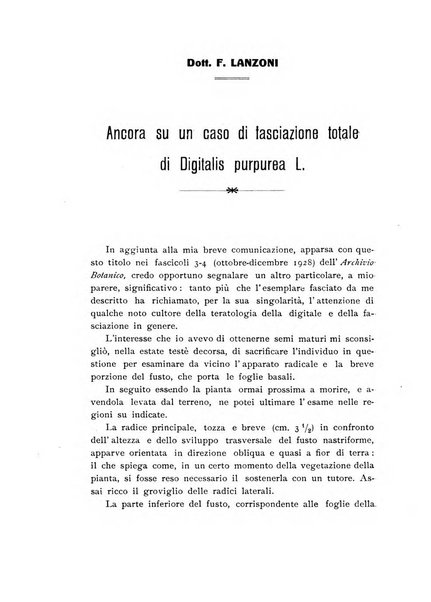 Archivio botanico per la sistematica, fitogeografia e genetica (storica e sperimentale) e Bollettino dell'Istituto botanico della R. Università di Modena