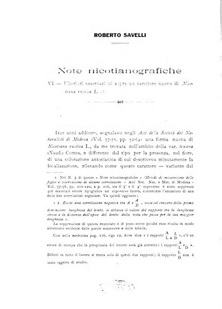 Archivio botanico per la sistematica, fitogeografia e genetica (storica e sperimentale) e Bollettino dell'Istituto botanico della R. Università di Modena