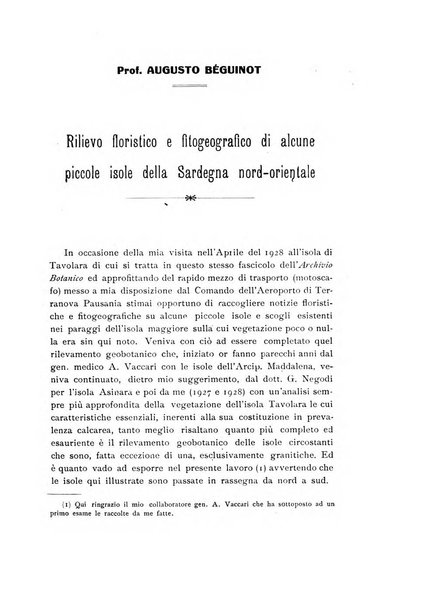 Archivio botanico per la sistematica, fitogeografia e genetica (storica e sperimentale) e Bollettino dell'Istituto botanico della R. Università di Modena