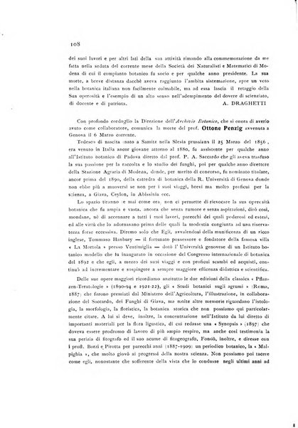 Archivio botanico per la sistematica, fitogeografia e genetica (storica e sperimentale) e Bollettino dell'Istituto botanico della R. Università di Modena