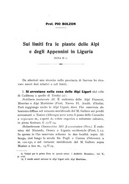 Archivio botanico per la sistematica, fitogeografia e genetica (storica e sperimentale) e Bollettino dell'Istituto botanico della R. Università di Modena