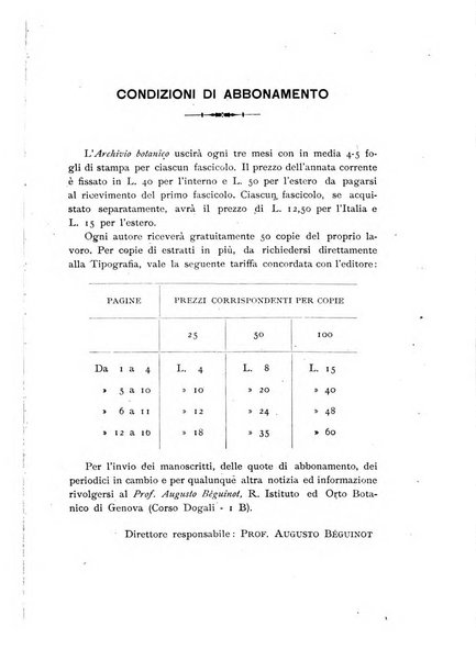 Archivio botanico per la sistematica, fitogeografia e genetica (storica e sperimentale) e Bollettino dell'Istituto botanico della R. Università di Modena